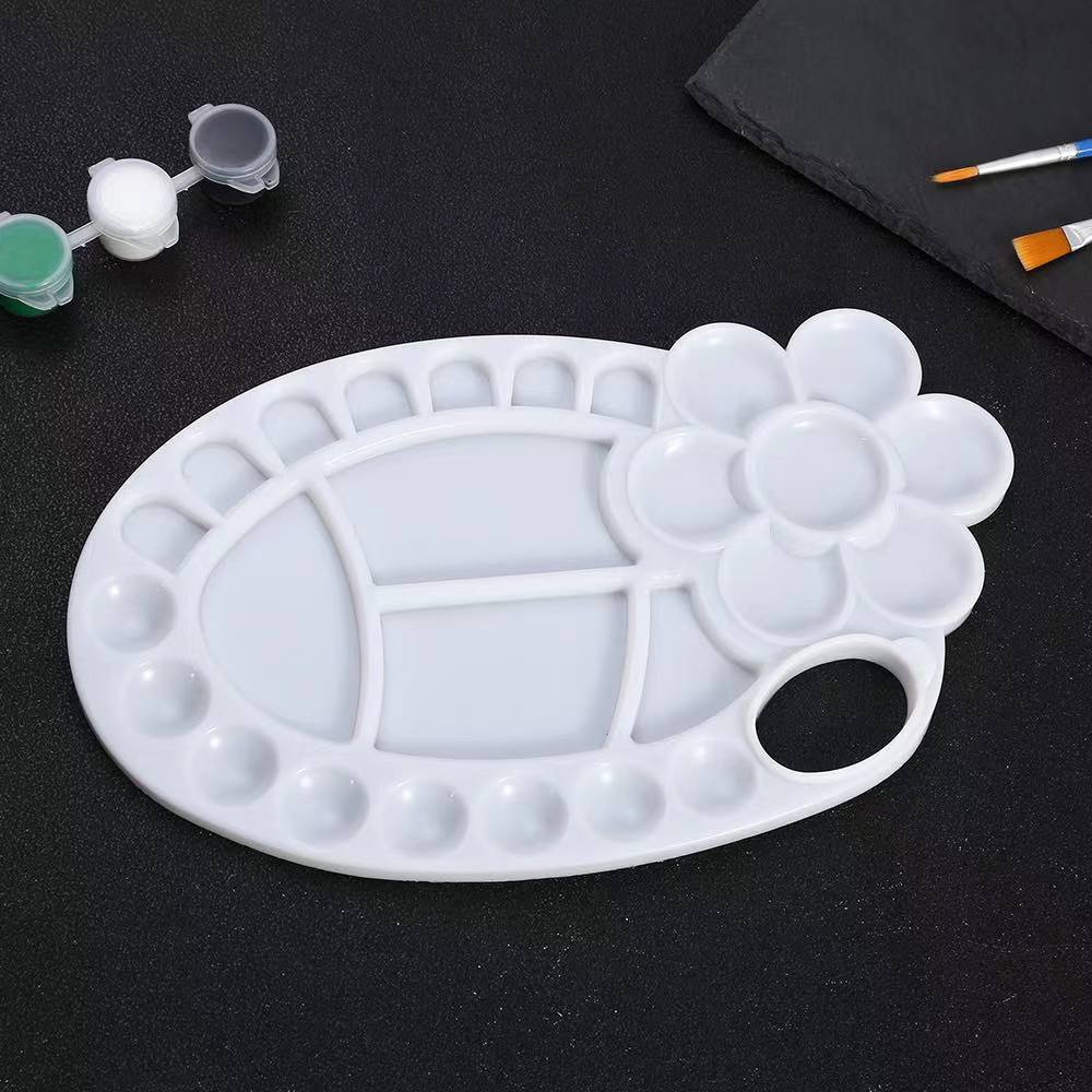 Basic Transparent Kidsren's Watercolor Supplies Pp Palette Student Painting Art Hand-Painted Plastic Paint Palette Palette