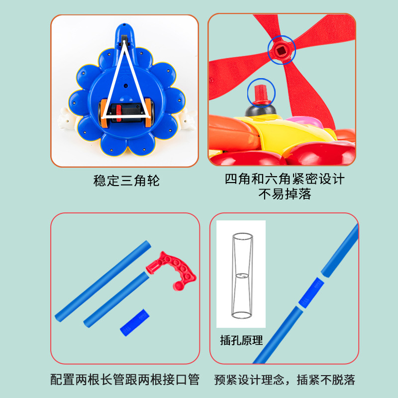 Push and Push Toy Hand Push Airplane Children's Toddler Push and Pull Animal Baby 1-2 Years Old Push and Walk Toy