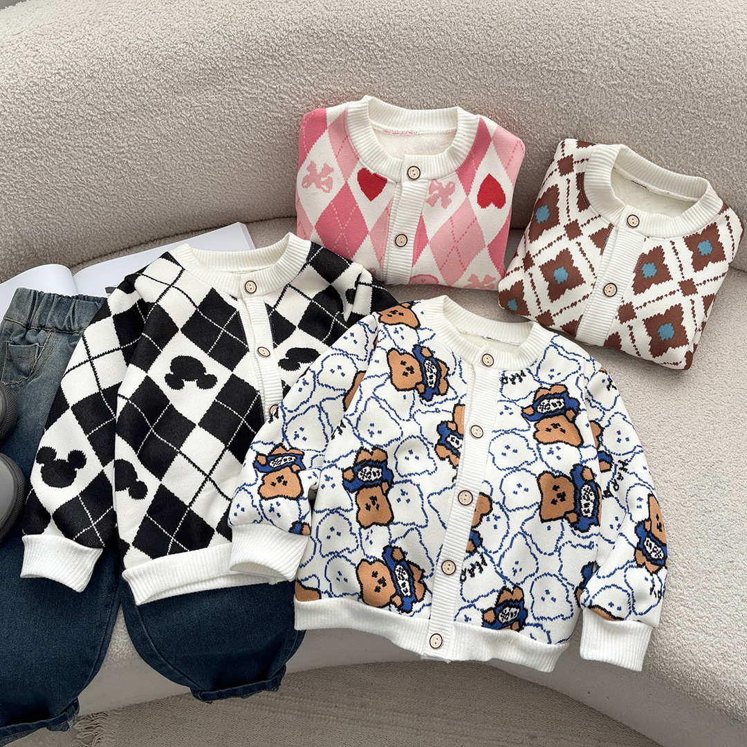 Кросс-бордерная куртка из бархата для детей 2025, осень и зима, новый свитер для мальчиков, бархатная одежда с длинным рукавом, теплая одежда для девочек