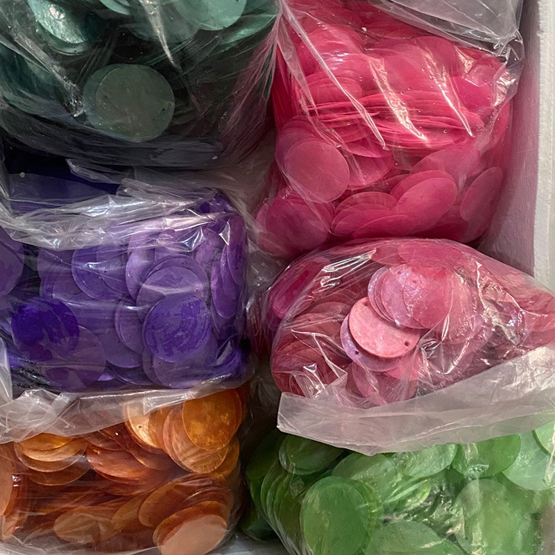 Natural Shell Discs 50mm Double-Hole Mirror Shell Raw Materials Soft Shell DIY Lamp Wind Chime Accessories Translucent Sheet