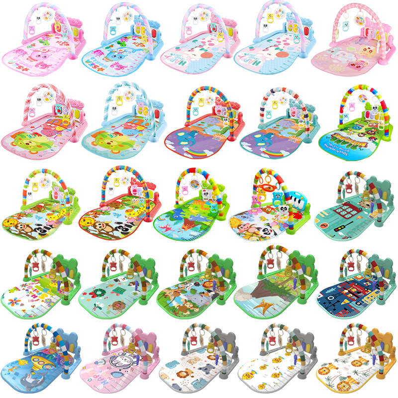 Baby Gym Rack Music Pierone Toy 0-36 Months Newborn Baby Piano Game Mat Cross Border Hot Sale