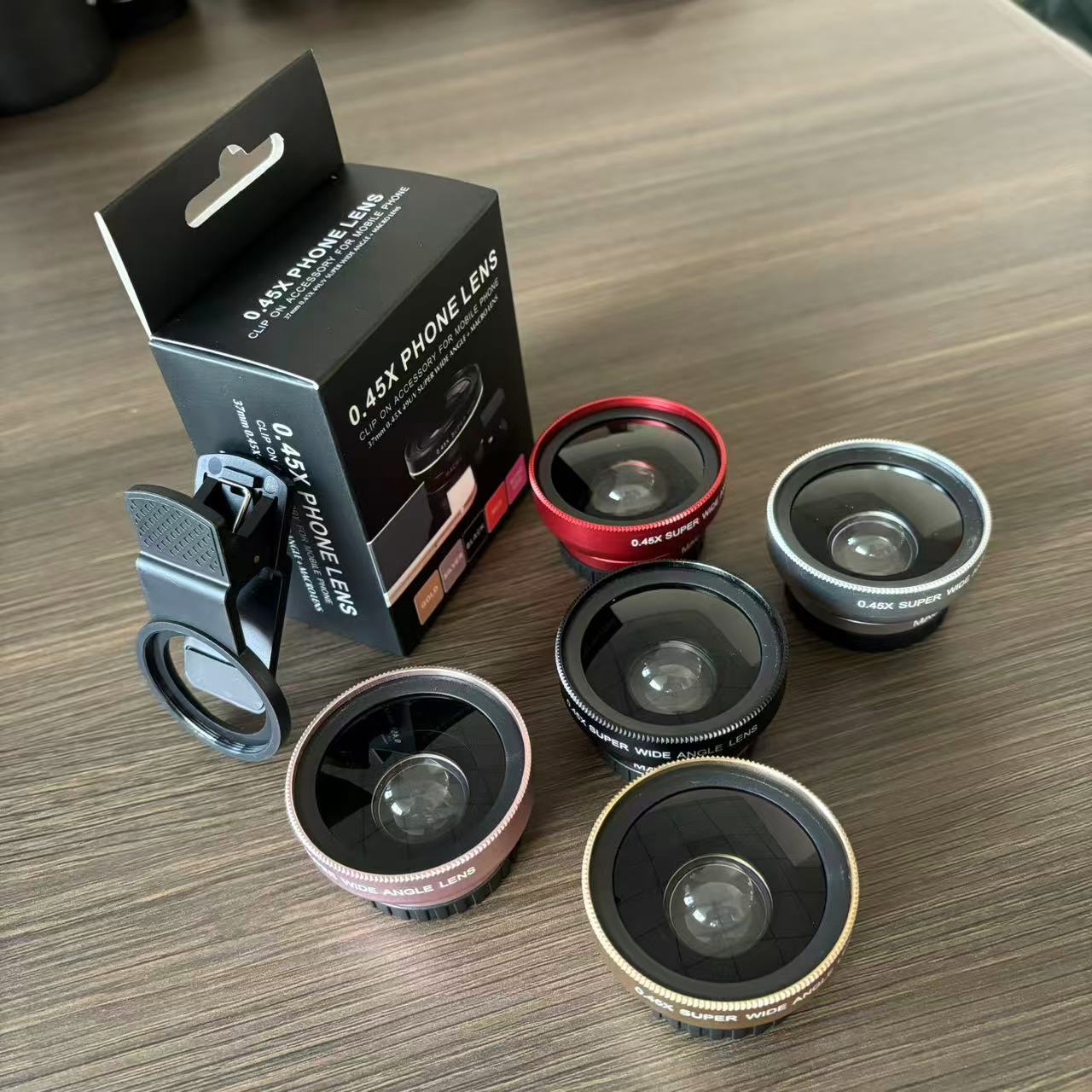 0.45X Hd Ultra-Wide-Angle Mobile Phone Lens + 15X Macro with Universal Clip Factory Wholesale External Camera