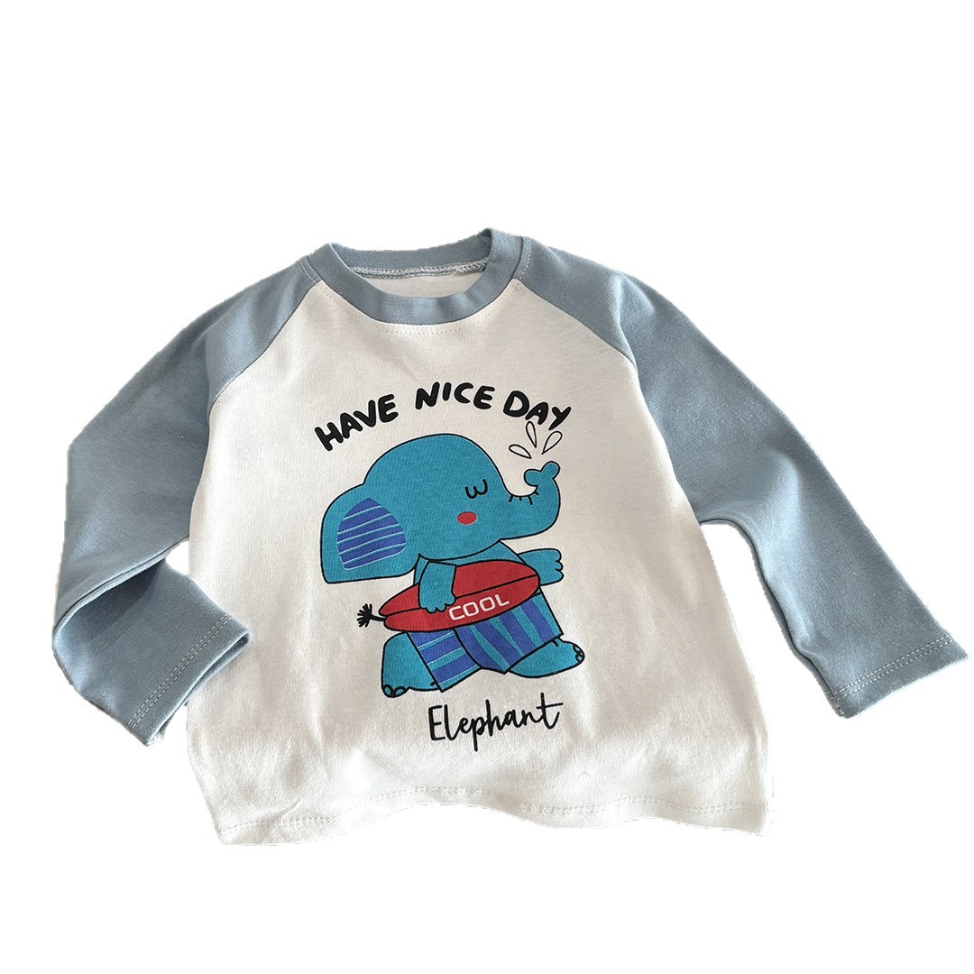 Children's Pure Cotton Long-Sleeved T-Shirt Spring Bottoming Shirt Baby New Boy's Top Girl's Baby Clothes Kidsren's Clothing