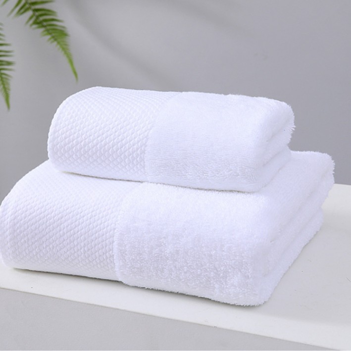 Hotel Towel Pure Cotton Wholesale White Absorbent Thickened Pure Cotton Hotel Bed and Breakfast Beauty Salon Confinement Club Bath Towel
