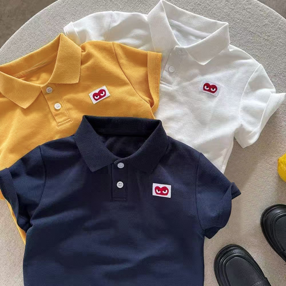 Summer New Cartoon Western Style Boys and Girls Children Baby Cute Lar Short Sleeve T-shirt Polo Shirt Top Children's Fashion