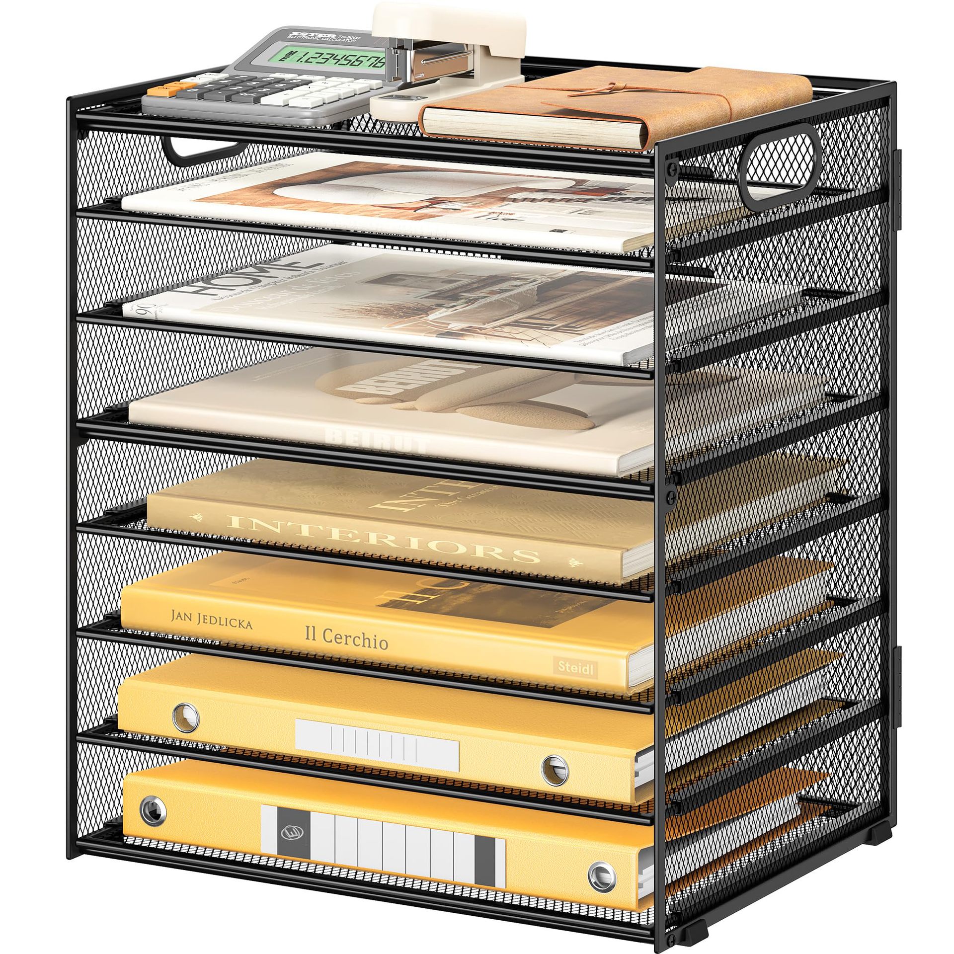 Cross-Border Customized Disassembled Eight-Layer Desktop File Rack for Office Use, File Storage Rack, File Frame, Amazon