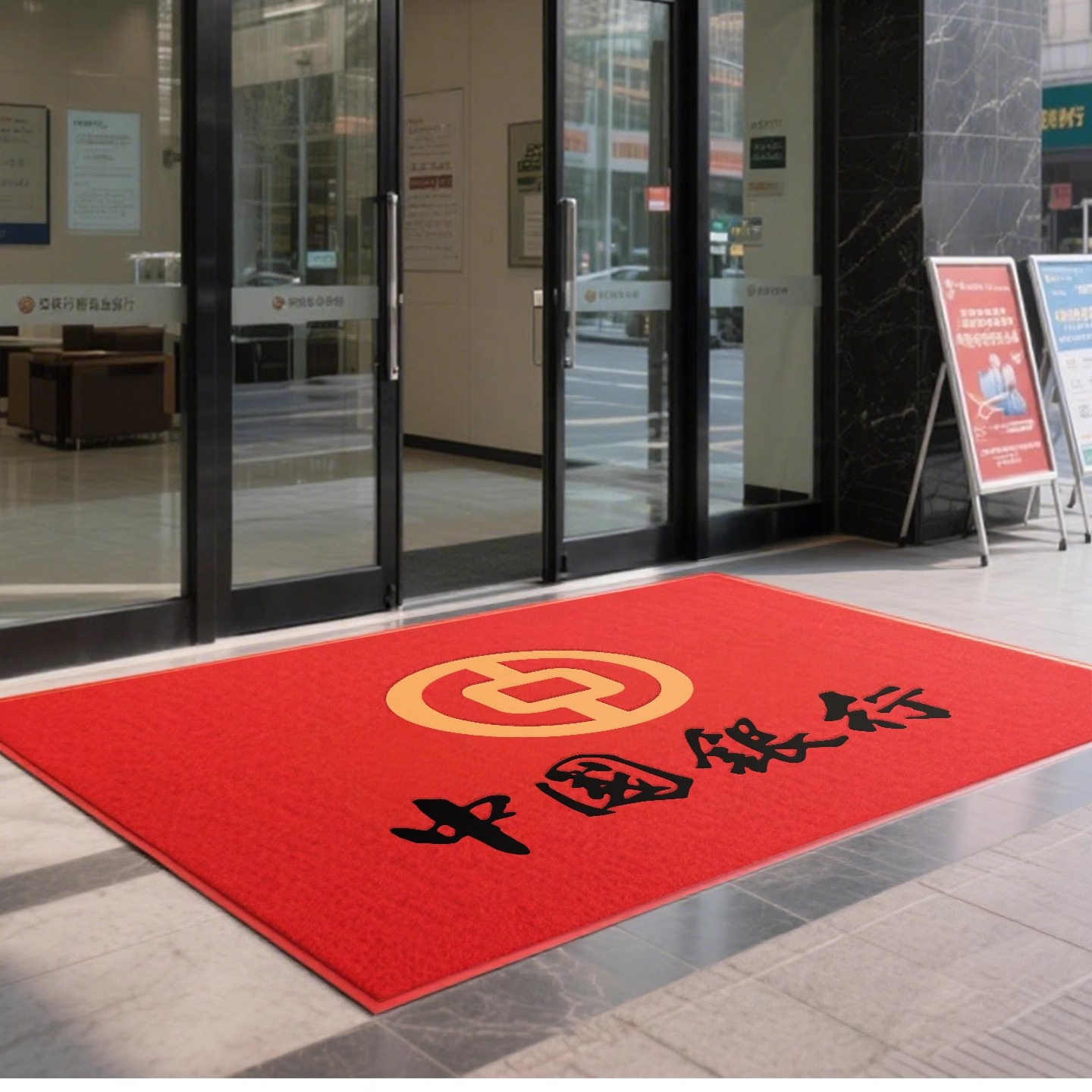 Наружный входной коврик с логотипом, круглый, нескользящий, для компании и гостиницы, коммерческий ковровый мат