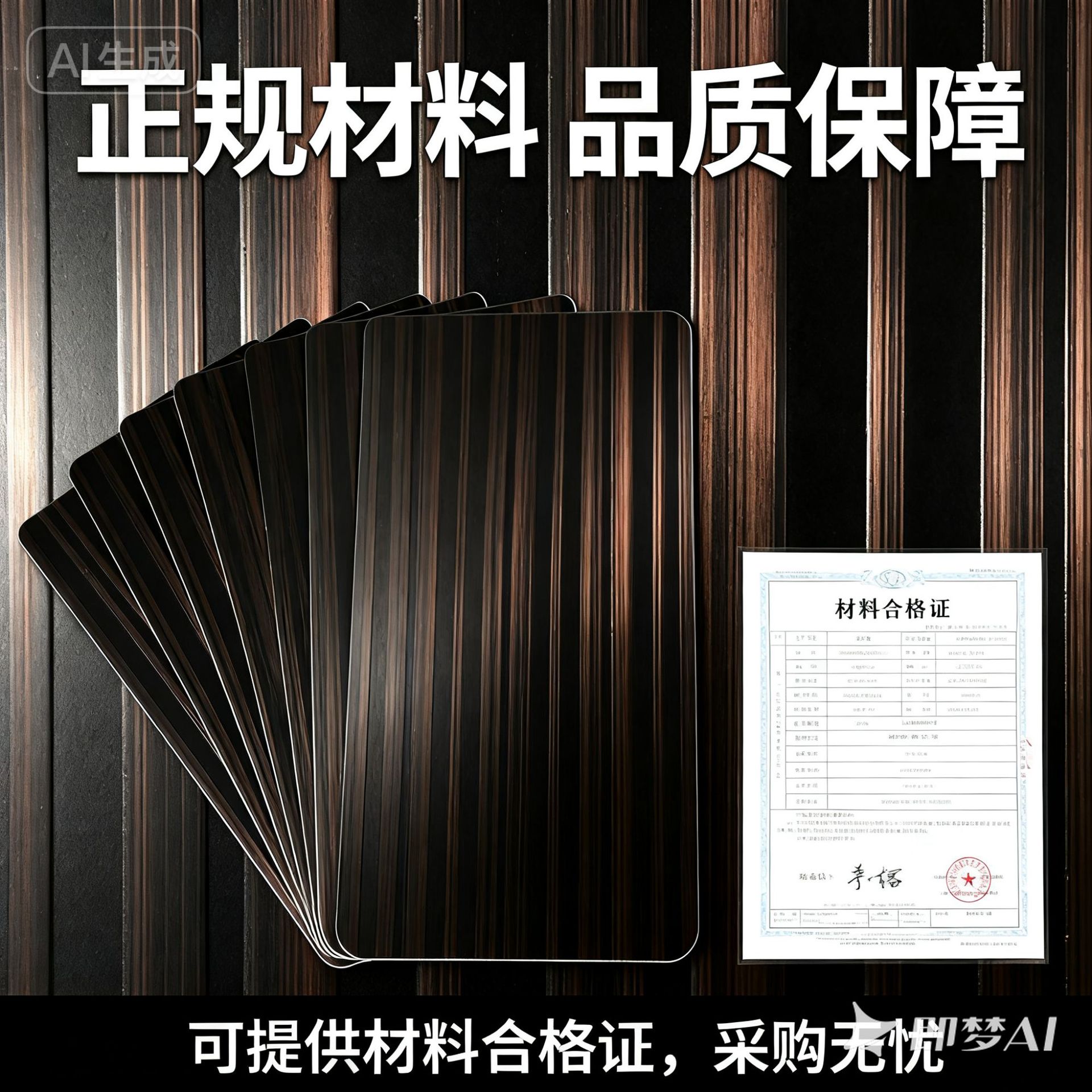 Guibin Stainless Steel Etched Decorative Panels with Striped Two-Tone Water-Plated Copper Craftsmanship, Glossy Panels for New Chinese Style Decoration