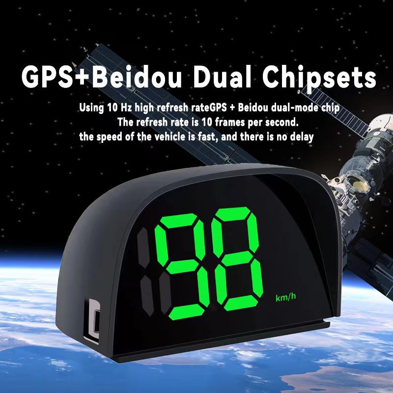 [Cross-mirror Explosions] HUD Automotive Universal Head-up Display GPS Accurate Positioning KMH/PMH Vehicle Speed Display