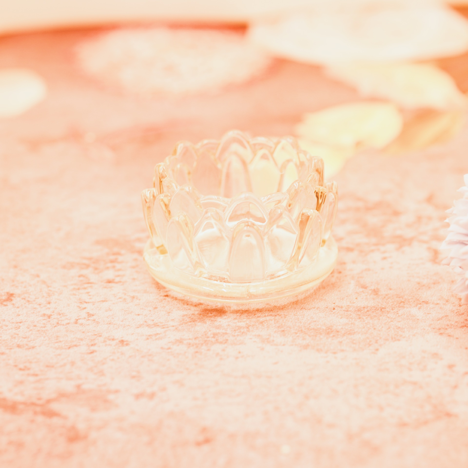 Manufacturer Wholesale Flat Lotus Lamp for Buddha Candle Holder Glass Cup Lamp Holder Candle Holder Everlasting Lamp for Buddha Lamp Butter Lamp