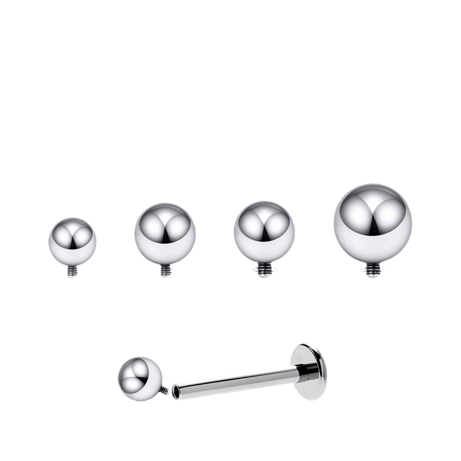 Titanium Alloy External Thread Ball F136 External Thread 345mm Titanium Ball Regular Model with Beads Suitable for Internal Thread Rod Jewelry Accessories