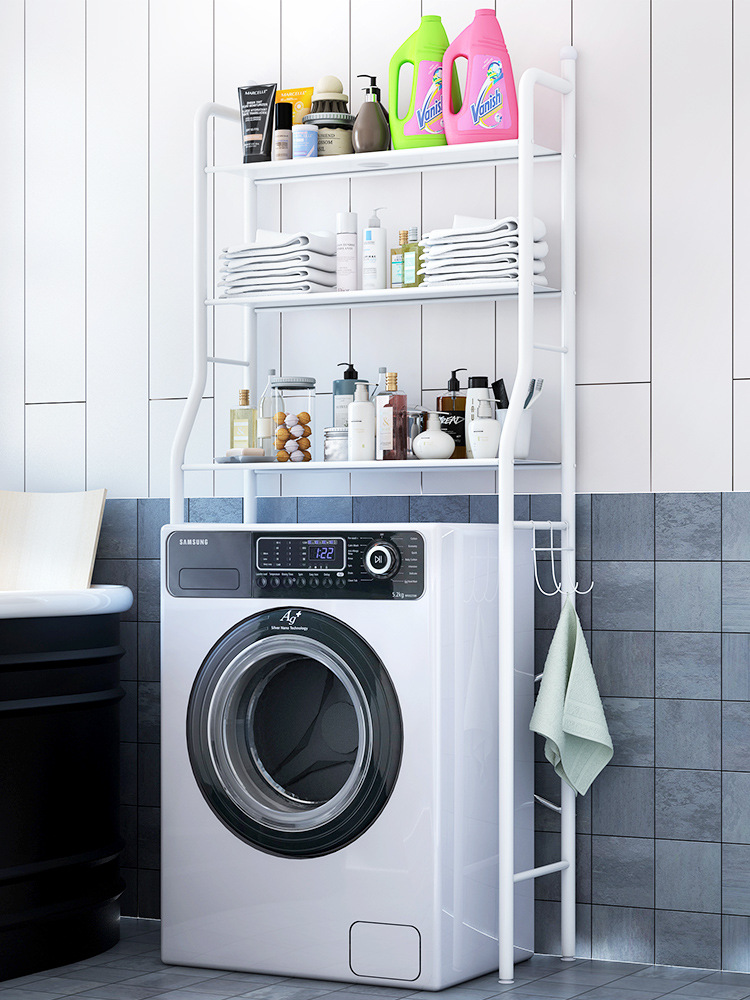 Punch-free toilet bathroom washing machine toilet rack floor toilet toilet toilet rack storage rack