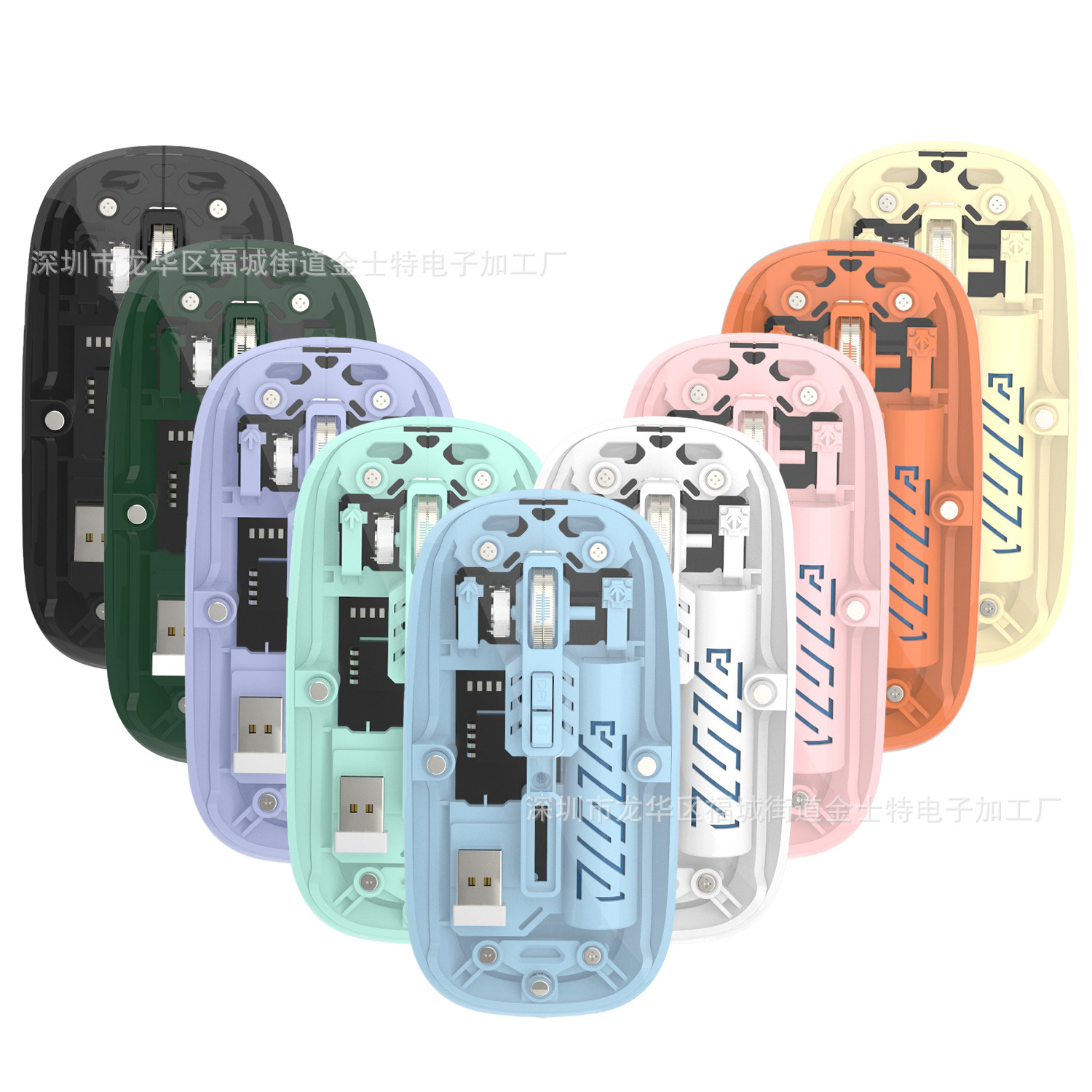 Прямые поставки для Apple и Huawei, беспроводная мышь Bluetooth 5.2, двойной режим, тихая, 2.4G, прозрачная, с зарядкой