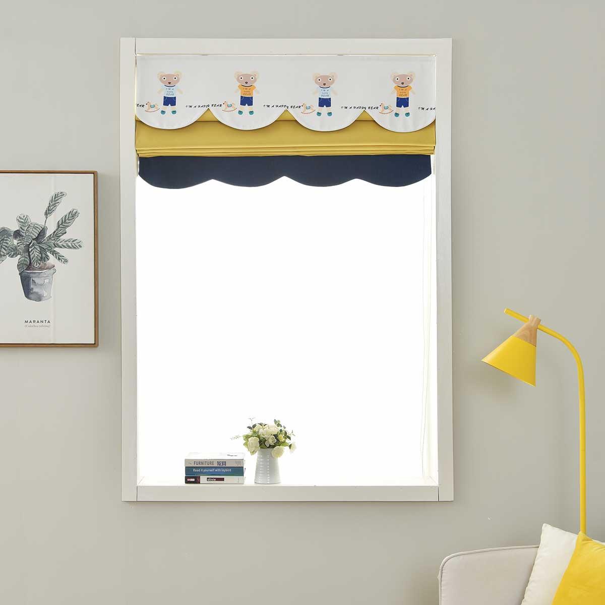 Children's Room Roman Blinds, Roll-Up Curtains, Full Blackout Bedroom Small Window Roller Blinds, Adjustable Curtains, Bay Window Short Curtains, Sunshade