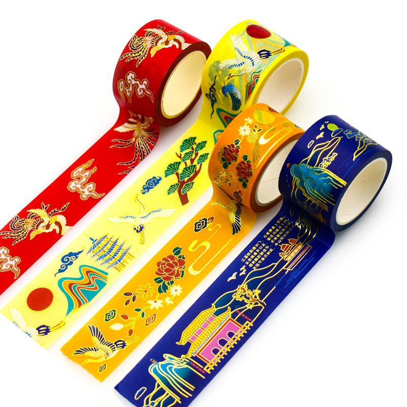 Customized Retro-Style Decorative Tapes for Journals, Gold-Stamped Pet Journal Tapes, Stickers, and Washi Tape Customization