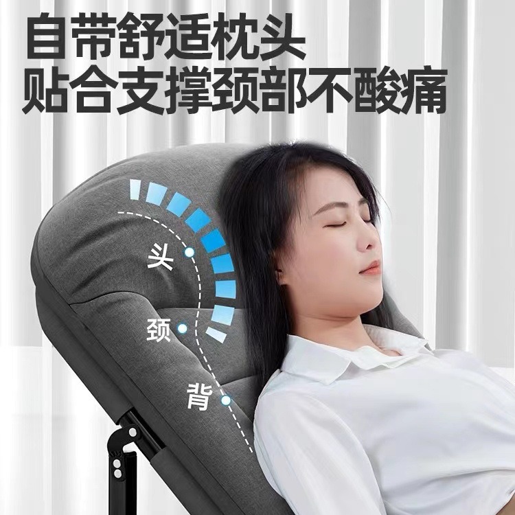 Factory Direct Camp Reinforced Folding Recliner Office Lunch Break Leaning Outdoor Household Beach Chair Simple Accompanying Bed