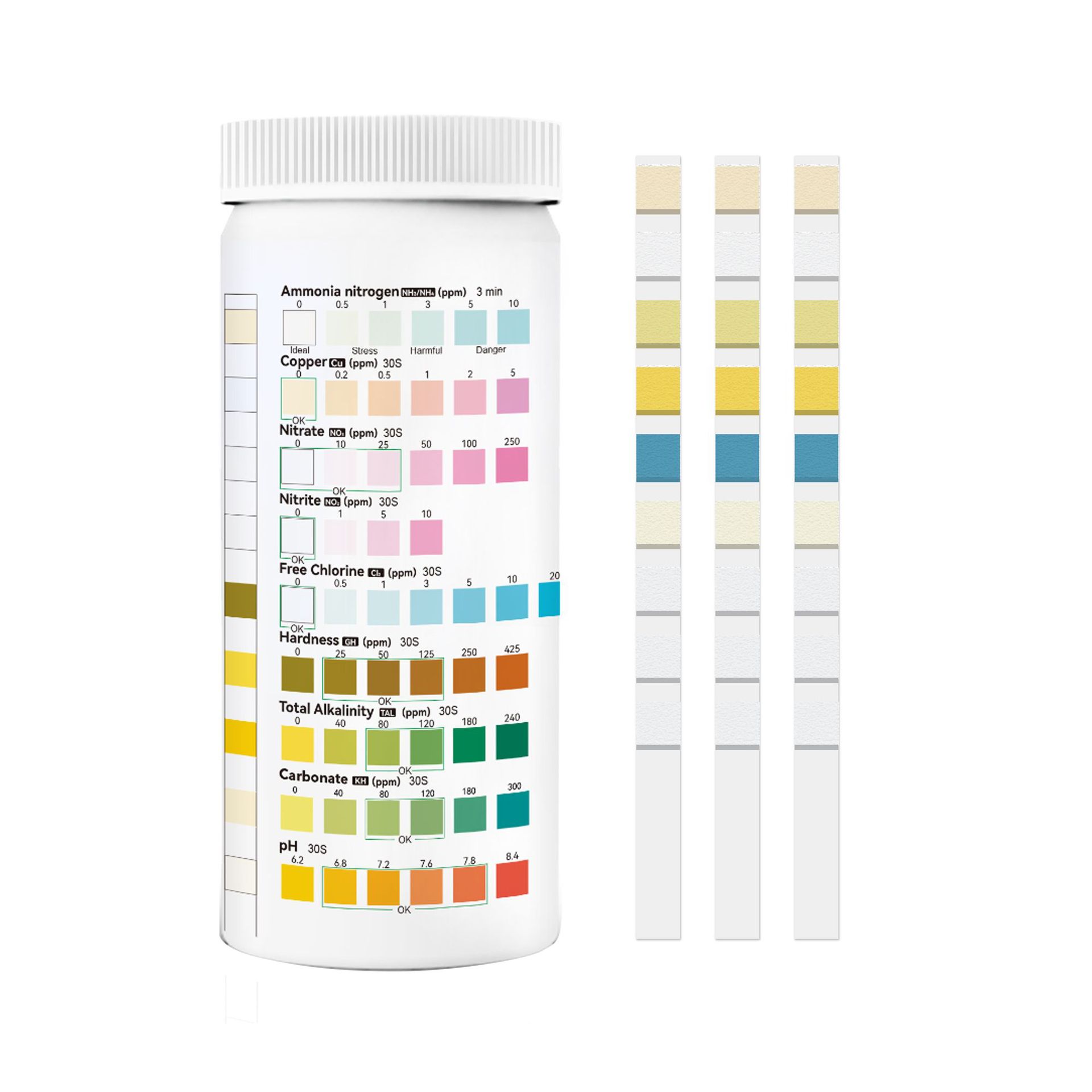 Cross-Border Hot Selling 9-in-1 Aquarium Fish Pond Fish Tank Aquaculture Water Quality Test Paper Ammonia Nitrogen Test Paper