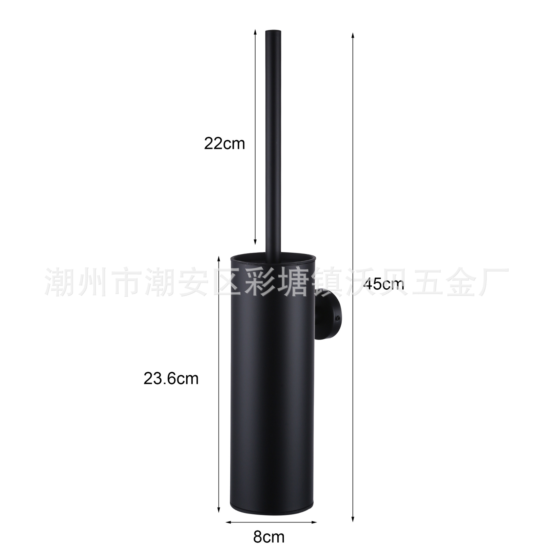 Bathroom Toilet Brush Black Wall-mounted Stainless Steel Brush Toilet Cleaning Brush Household Non-dead Brush Gold