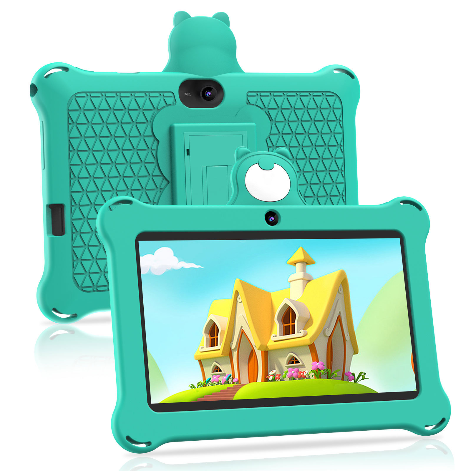 7-inch puzzle children's flat with protective silicone sleeve parents can set the time manufacturers cross-border trade direct supply