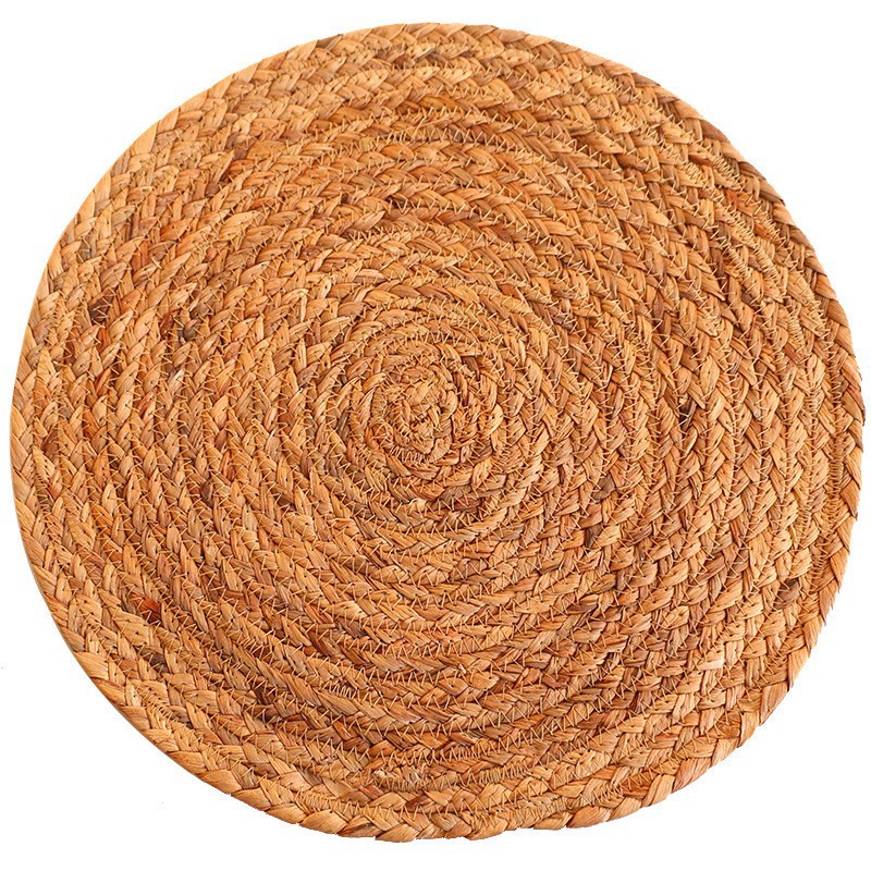 Water Hyacinth Straw Placemat Woven Placemat Bowl Pot Plate Heat Insulation Mat Dining Table Mat Restaurant Western Dining Mat Table Mat