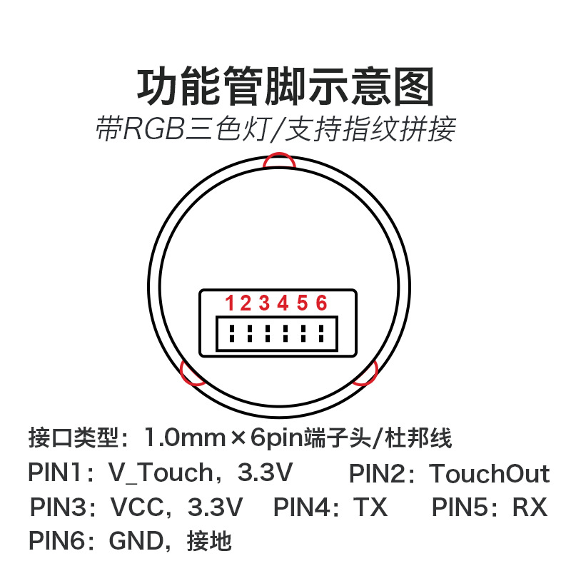 Hailingke Fingerprint Recognition Module Zw101 Low Power Finger Detection Capacitive Semiconductor Fingerprint Sensor