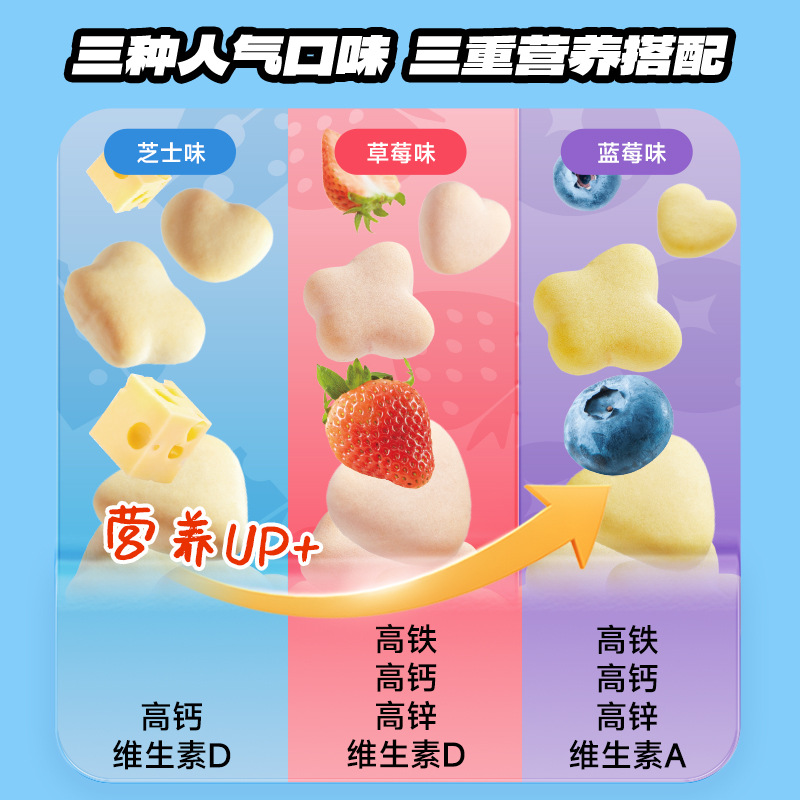 [Fawn Blue_Prebiotic High Calcium Cheese Soft Cake] Milk Molar Biscuit Children's Snack Brand