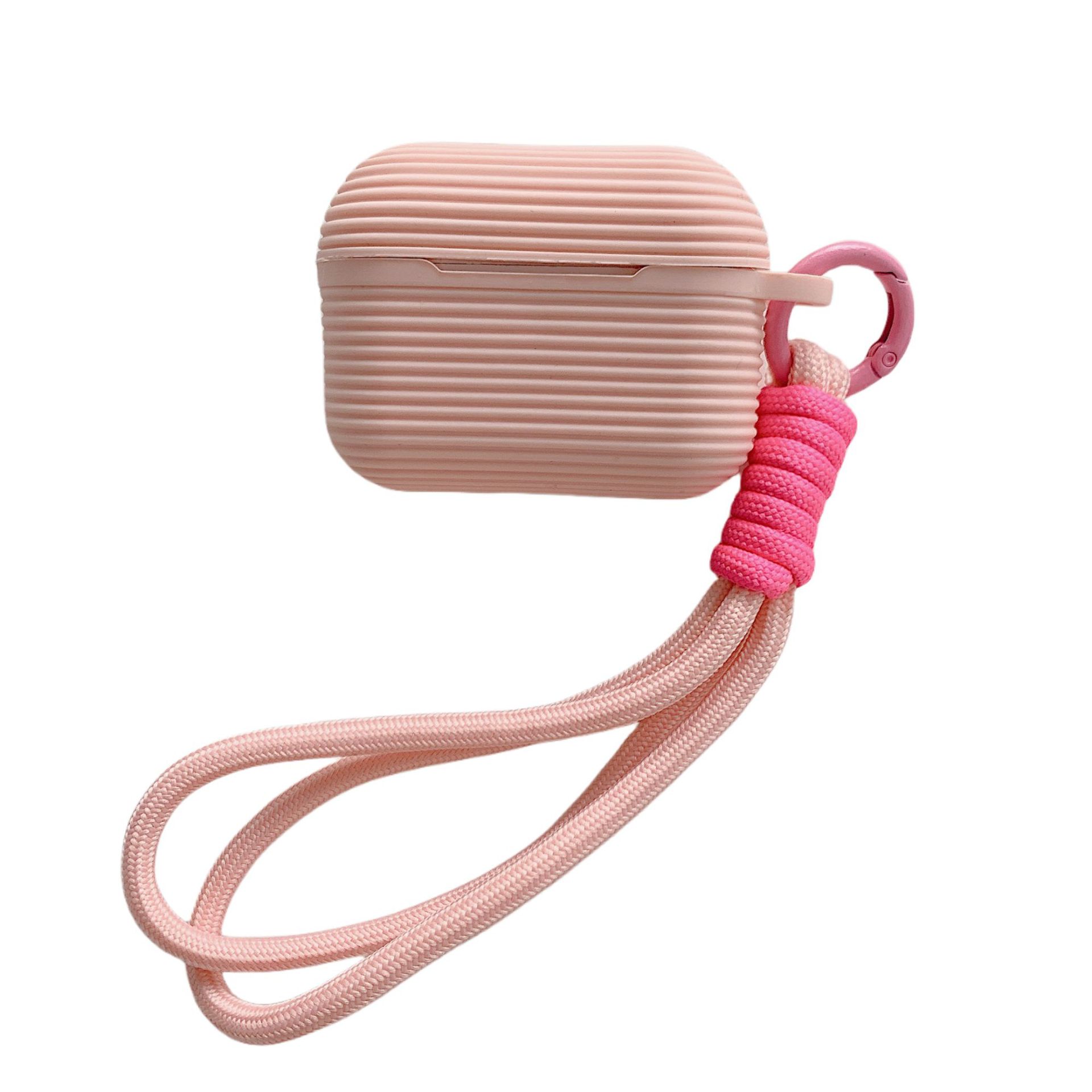 New Apple earphone case soft silicone with hand rope airpods earphone case silicone portable hand rope skin feeling soft case