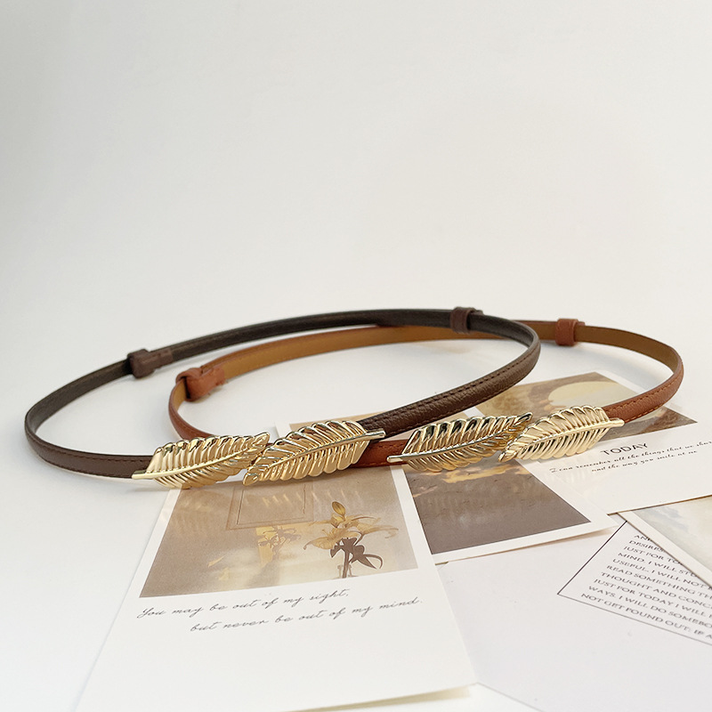 Women's Thin Waist Chain Dress Decoration Belt Golden Belt Stretch Metal High-grade Waist Seal with Down Skirt