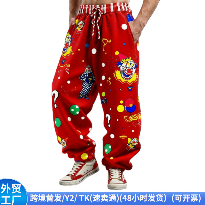 Кросс-Бордер 3D печатные мужские спортивные штаны американского свободного кроя, леггинсы для хип-хопа, уличные танцы, экспорт мужской одежды