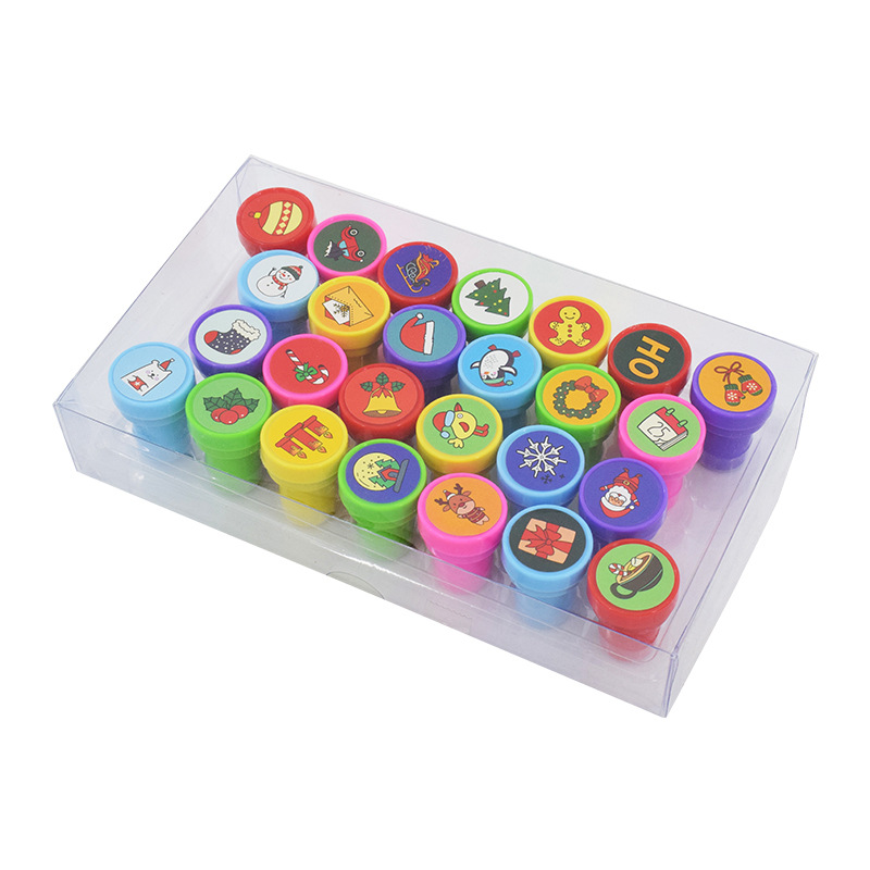 Cross-border Hot Selling Christmas Children Toy Stamp Educational Plastic Toys Christmas Stamp Cross-border Christmas Wholesale