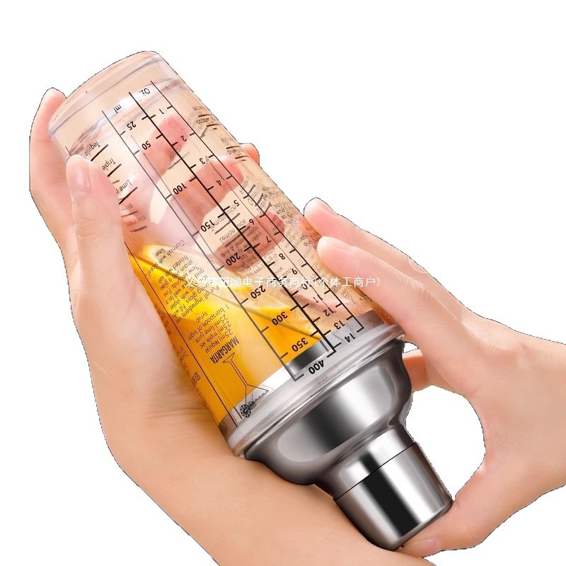 Stainless Steel Shaker Cup Cocktail Shaker Set Cocktail Shaker Glass Shaker Lemon Three-Piece Set with Filter Scale