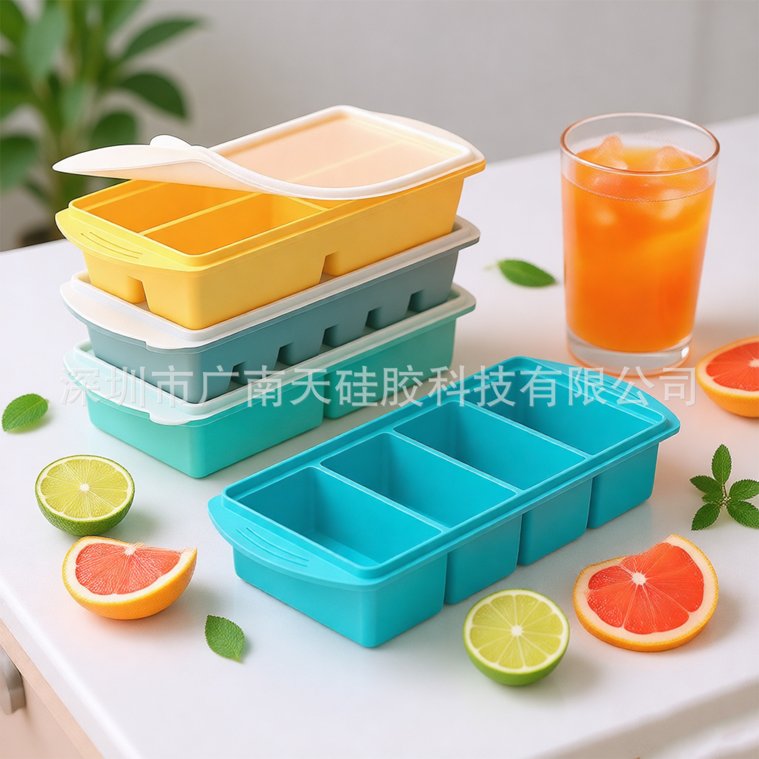 Cross-Border Silicone Frozen Ice Cube Mold Food-Grade Large Ice Cube Tray Silicone Frozen Container Storage Soup Preservation Box