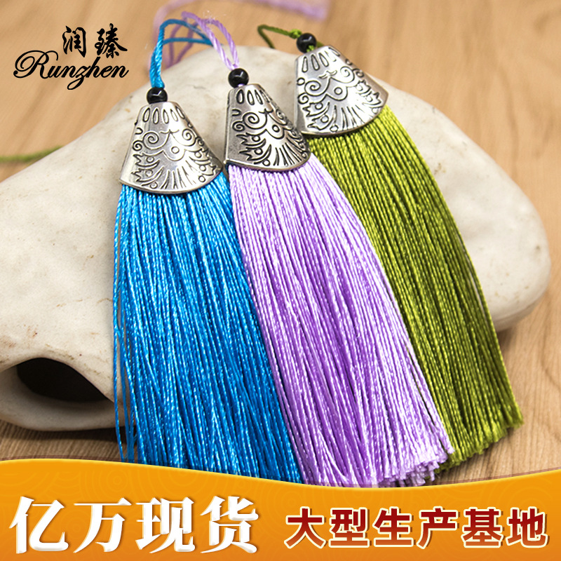 Factory Sells 8cm Fish Mouth Hat DIY Tassel Fan Pendant Accessories Bookmark Tassel Clothing Sachet Incense Pouch Chinese Knot Tassel