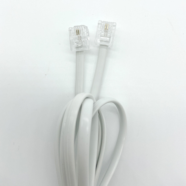 Manufacturer Produces Copper-clad Steel Extended Two-core Four-core PVC Telephone Jumper Telephone Line TPU Communication Connection Line in Stock