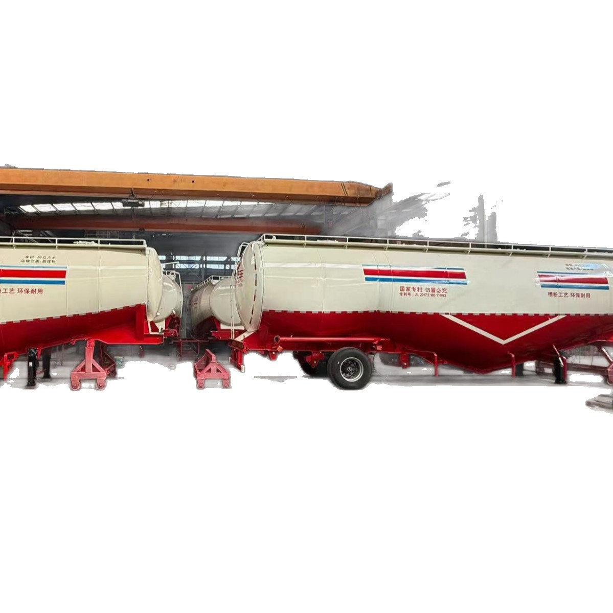 Foreign Trade Tank-Type Rear-Turning Dump Semi-Trailer Manufacturer Heavy-Duty Dust Material Transport Semi-Trailer Bulk Cement Tank Truck