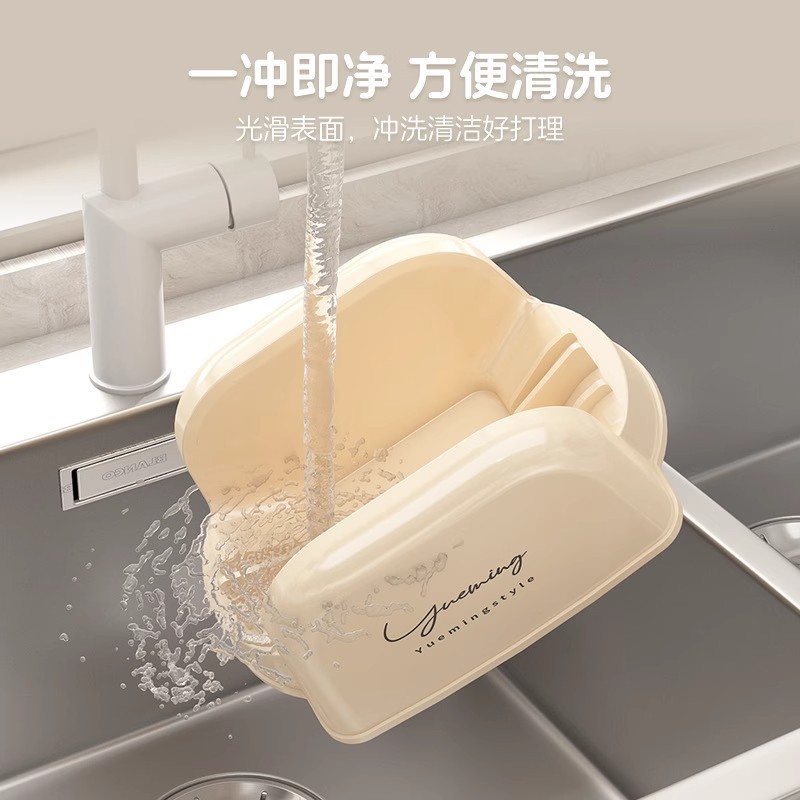 Cream Style Table Top Pot Cover Storage Rack Spatula Rack Integrated Kitchen Stove Storage Rack Draining Tools Chopsticks Spoon Rack