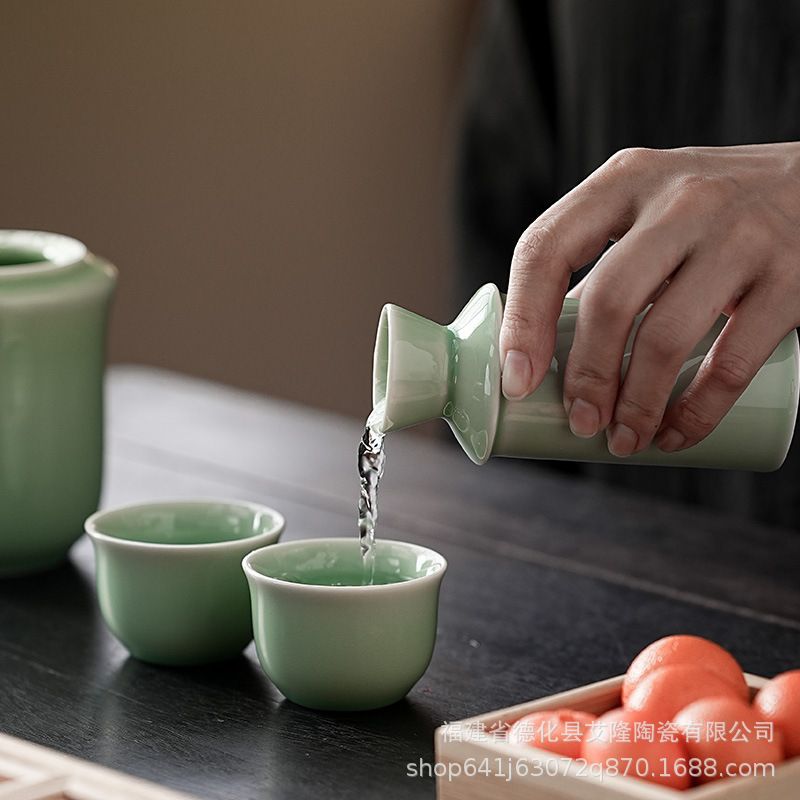 Wine Warmer 0.1kg Wine Set Ceramic Wine Divider Celadon Half-Pound Wine Warmer Yellow Wine Hot Wine 0.15kg Ancient Wine Warmer