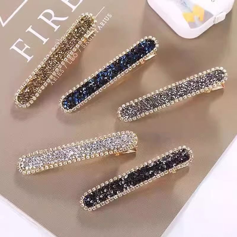 Rhinestone Korean Style Hairpin on the Side of the Back of the Head and Forehead Bangs Sparkling Diamond Hairpin New Full Diamond High-End Broken Hair Clip