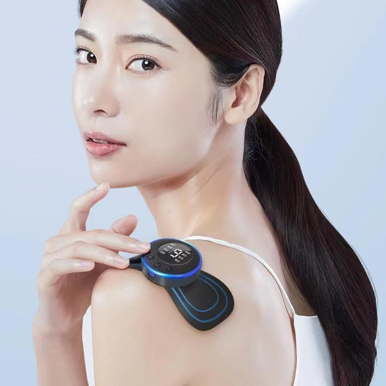 Cross-border smart mini massage stickers portable electric neck massager shoulder and neck pulse physiotherapy instrument cervical spine massage stickers