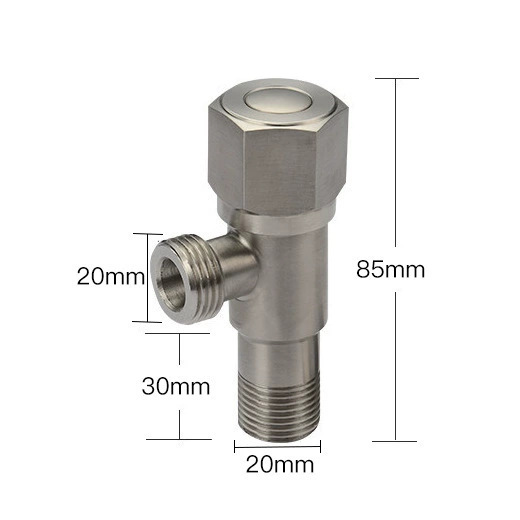 304 Stainless Steel Angle Valve Water Valve Bathroom Sink Water Heater Stop Valve Household 201 Hexagonal Wheel Triangle Valve