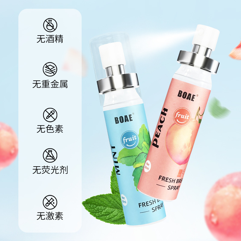 Mouth spray breath freshener portable fruit flavor mouth spray disposable foreign trade mouth freshener breath spray