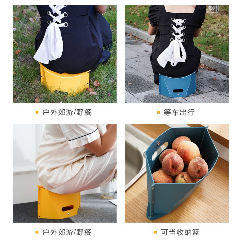 Card Foldableing Stool Plastic Adult Household Pony Travel Outdoor Travel Train Portable Stool Paper Low Stool