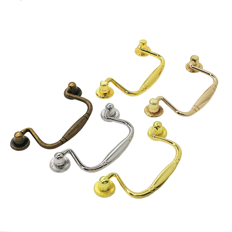 Ручка на четыре пальца, плоская без надписей, для коробки здоровья, подарочной коробки из красного дерева, круглая полосатая ручка из цинкового сплава с винтом