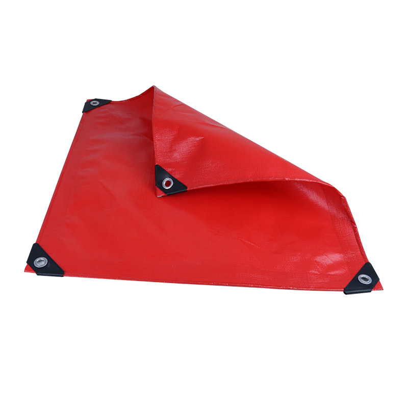 Red Tarpaulin Waterproof and Rainproof Pe Cloth Thickeneded Wear-Resistant and Tear-Resistant Sunshade Cloth Outdoor Truck Cover Cargo Tarpaulin Wholesale
