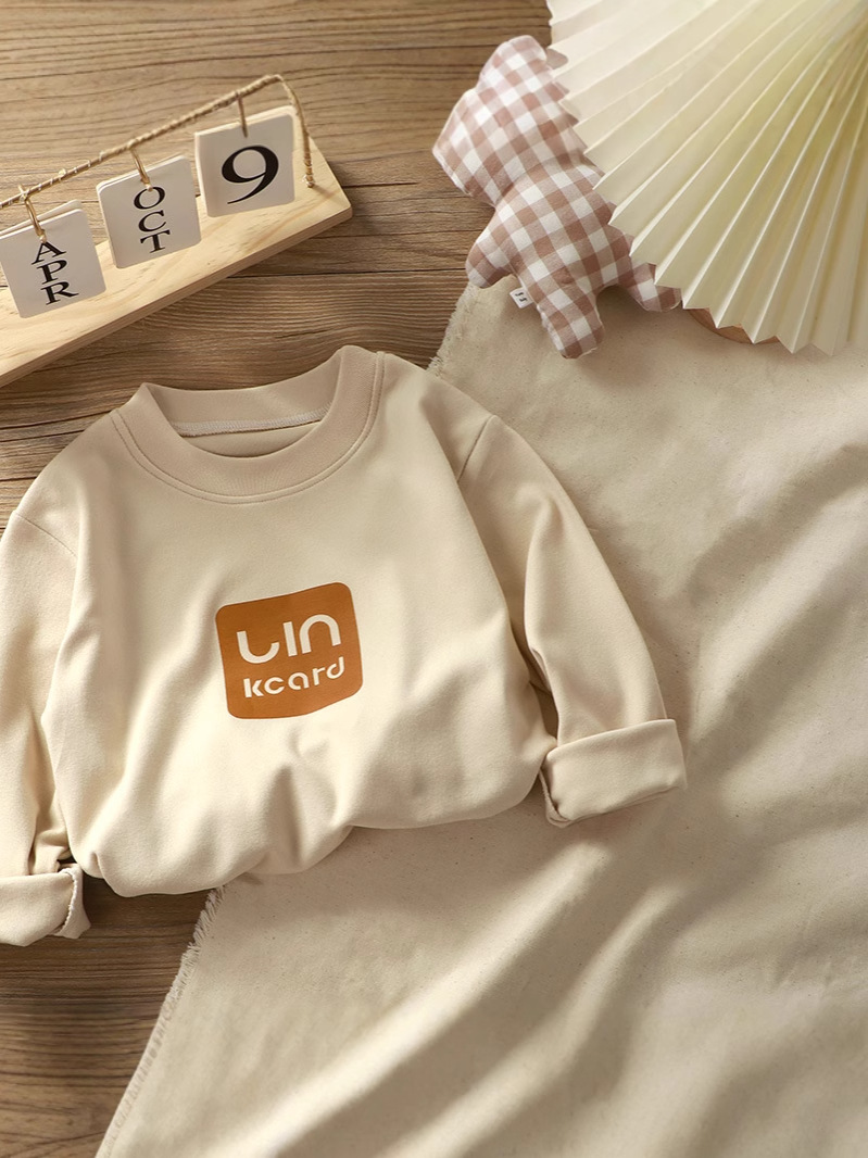 Children's New Loose Round Neck Long-Sleeve Thermal Base Shirt, Loose Stretchy Girls' Long-Sleeve Boys' Top