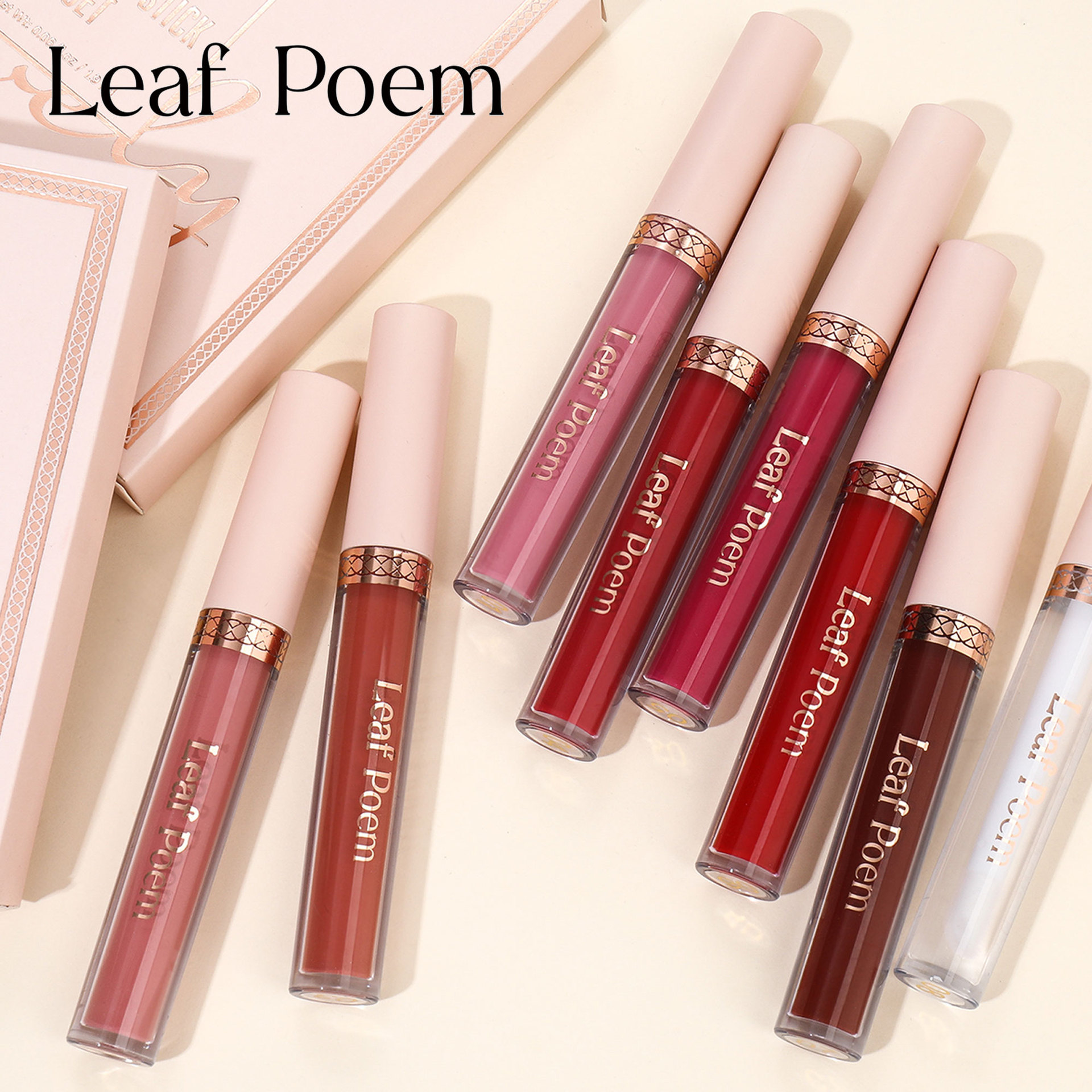 Cross-border makeup 8 non-stick cup lip glaze suit matte mist liquid lipstick non-fading waterproof lip gloss suit
