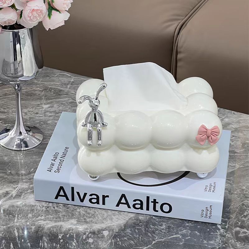 New Style Light Luxury Style High Beauty Value Cotton Candy Tissue Box Household Living Room Drawpack Storage Box Restaurant Tissue Box