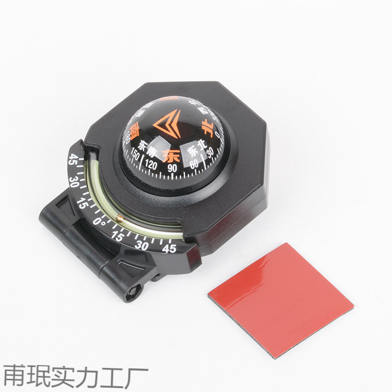 Car Compass with Slope and Level, Two-In-One Night Light, High Precision, Chinese Multifunctional