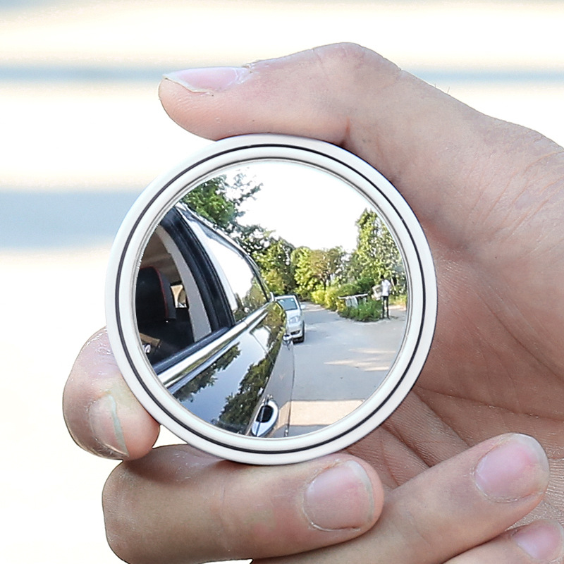 360 rotary press type car rear view small round mirror car large field of vision reversing auxiliary blind spot mirror assembly