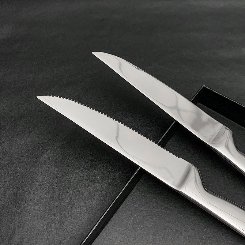 420 Stainless Steel Service Knife Hotel Restaurant High-End Toothed Service Knife Household Steak Knife Cake Cream Spatula